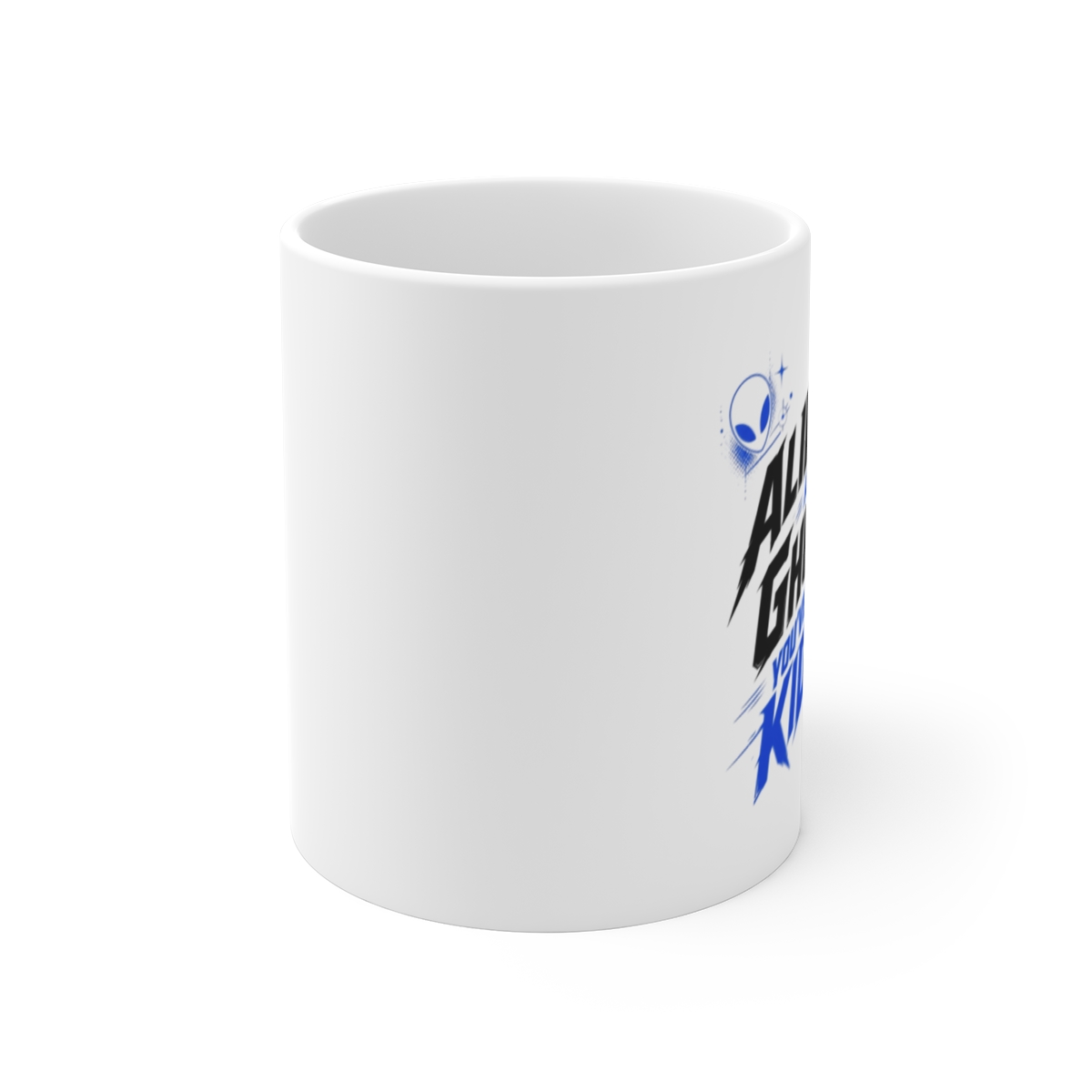 Dandadan "Aliens and Ghosts? You" White Mug - alternate angle 1, merchandise