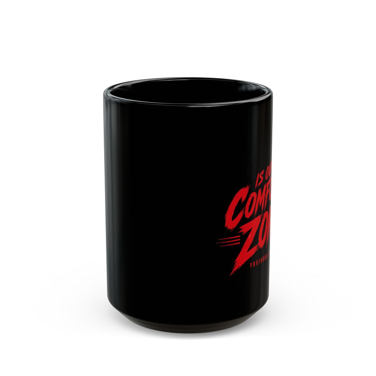 Dandadan "Chaos is Our Comfort Zone" Black Mug - alternate angle 2, merchandise