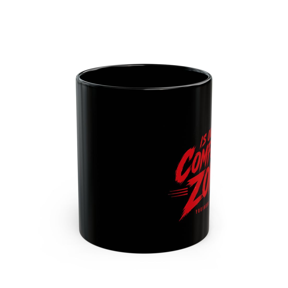 Dandadan "Chaos is Our Comfort Zone" Black Mug - alternate angle 1, merchandise
