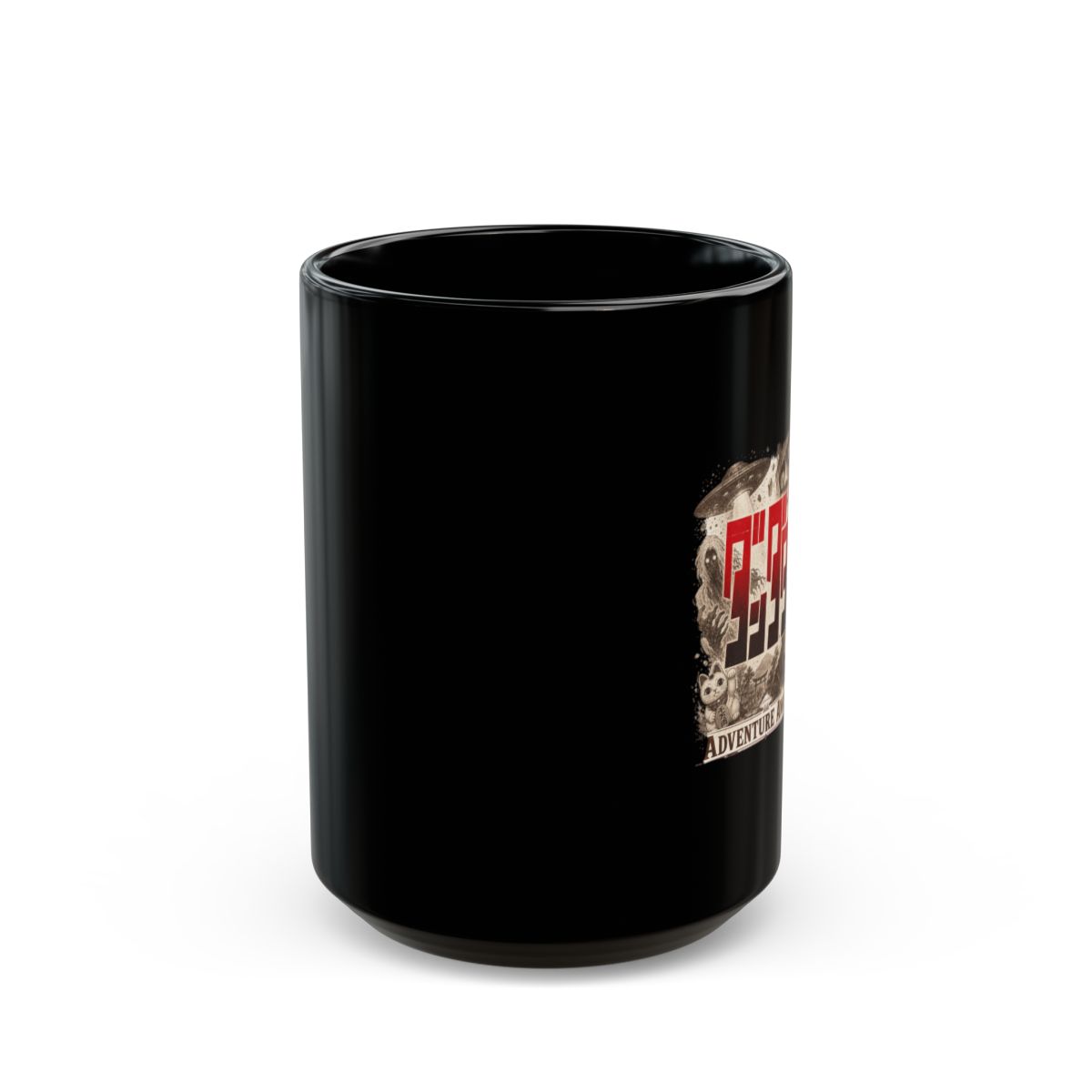 Dandadan "Adventure Awaits" Black Mug - alternate angle 2, merchandise