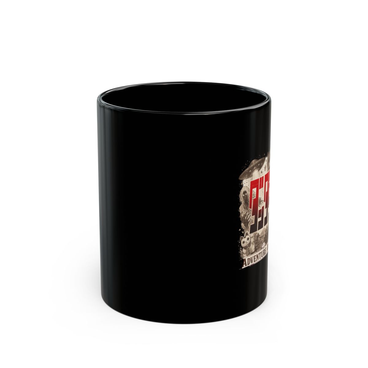 Dandadan "Adventure Awaits" Black Mug - alternate angle 1, merchandise